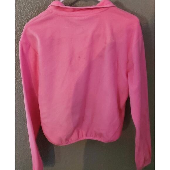 So lounge life Pink Pull Over 1/4 Zip Cropped Fleece Junior Shacket XS - Picture 2 of 2